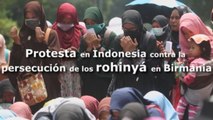 Protesta en Indonesia contra la persecución de los rohinyá en Birmania