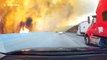 Ils roulent à travers l'incendie de Los Angeles sur l'autoroute !