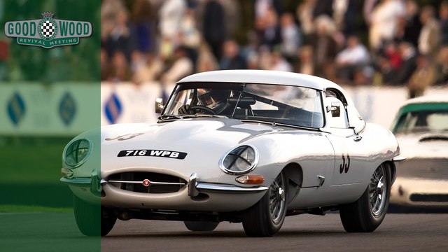Jaguar E-type spits flames at Revival