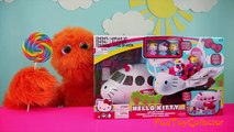 Hello Kitty Airlines Playset Cartoon Airplane Toys Review // Fuzzy Puppet Subscribe more e
