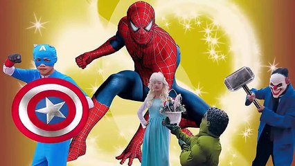 Hombre araña y el helado de superhéroes reina elsa en parte de la vida real 1