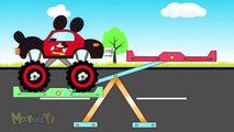 Learn Vehicles - Colors Trucks & Cars with Spiderman Hulk Mickey Mouse in Cartoon for Kids