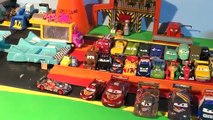 Disney Pixar Cars Neon Lightning McQueen in NEON Night Races with WGP Cars and Mater and D