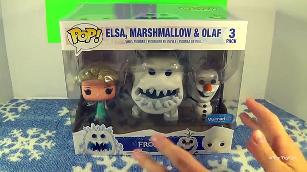 Et poubelle bacs par par gelé guimauve examen jouet vinyle Disney funko pop 3-pack elsa olaf