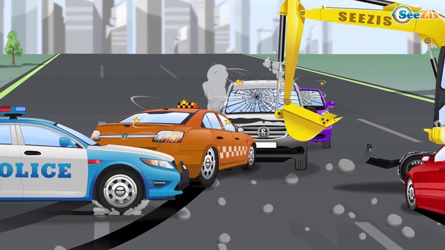 Мультики про Машинки Экскаватор в городе ремонт дороги – 2D Мультфильм Сборник Все серии подряд