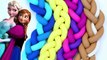 DIY Play Doh Braids Rainbow Colors Modelling Clay Frozen Elsa Mold Learn Colors Mighty Toy
