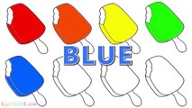 Learn Colors with Surprise Egg Duck Coloring Pages (26) Rainbow Ice Cream Popsicle Cone