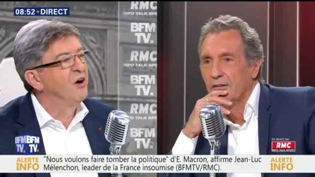 Mélenchon à Bourdin: Vous êtes gonflé de dire que c’est moi qui ai de la hargne contre les journalistes