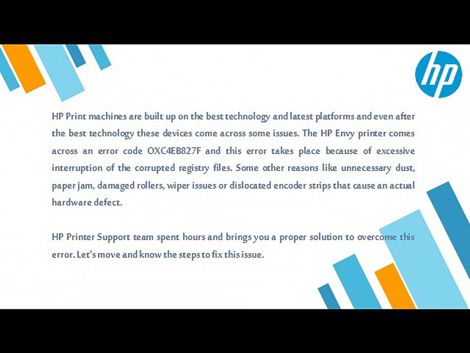 How To Fix Error Code OXC4EB827F In HP Printer? video Dailymotion