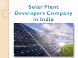 Solar Plant Developers Company in India