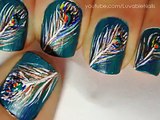 Peacock Feathers Nail Art - Cute nail designs Video - Cute nail art tutorial