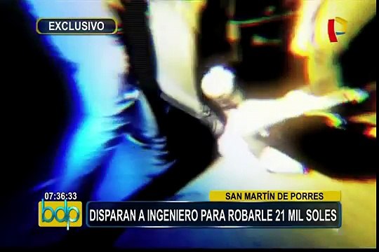 SMP: delincuentes disparan a ingeniero y le roban 21 mil soles