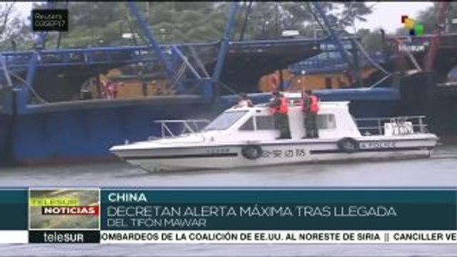 China decreta alerta máxima ante la llegada del tifón Mawar