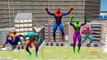 Dinosaur Finger Family rhyme - Spiderman Hulk Captain America Ironman 3d colors Song for k