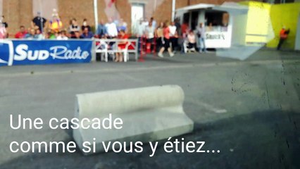 En pleine cascade au "Monster Mania Show", à Dottignies