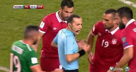 Nikola Maksimovic Red Card - Ireland 0-1 Serbia 05.09.2017