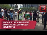 Marcha en calles del Centro Histórico por normalistas de Ayotzinapa