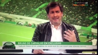 Momento engraçado durante a entrevista a Bruno de Carvalho