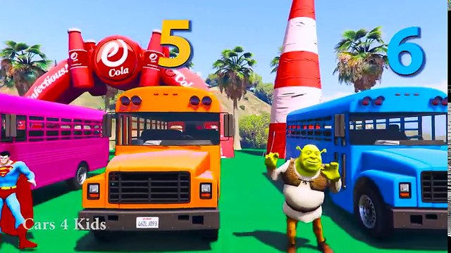 Colors for Kids with Bus Superheroes Animation Cartoon For Children Spiderman Toddlers