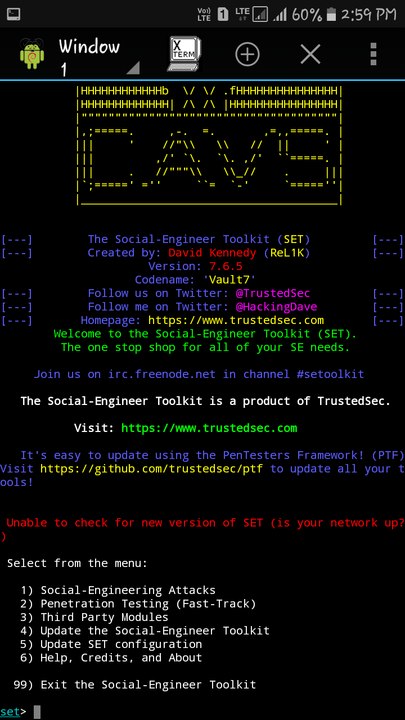 How to Install Social-Engineering Toolkit In Android [No Root] (Debain Terminal)