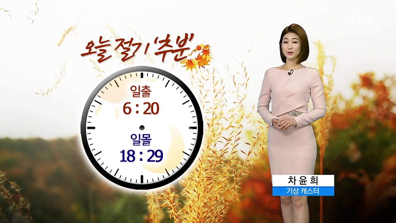[날씨] 절기 '추분' 큰 일교차 주의…영남 해안·제주도 비 조금 / YTN (Yes...