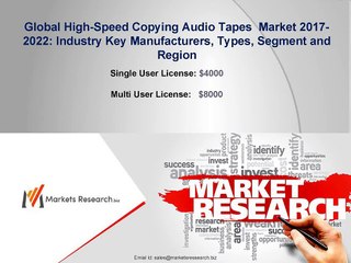 Global High-Speed Copying Audio Tapes  Market 2017 Segment, Value, Key Players and Forecast