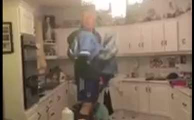 Irish Family Tries To Catch A Bat In Their Kitchen