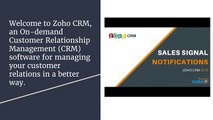 SalesSignals are notifications that you receive in your Zoho CRM account