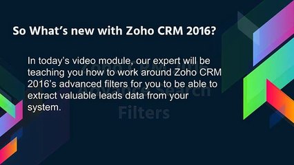 Zoho CRM’s Advanced Filters