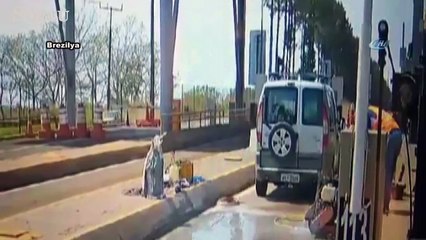 Otomobil böyle uçtu