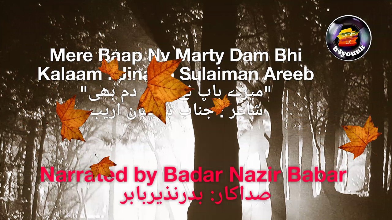 Mere Baap Ne. - Jinaab Sulaiman Areeb (Voice : BADAR NAZIR BABAR)