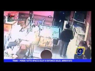 Trani | Perde tutto spacca slot ed estorce soldi, arrestato