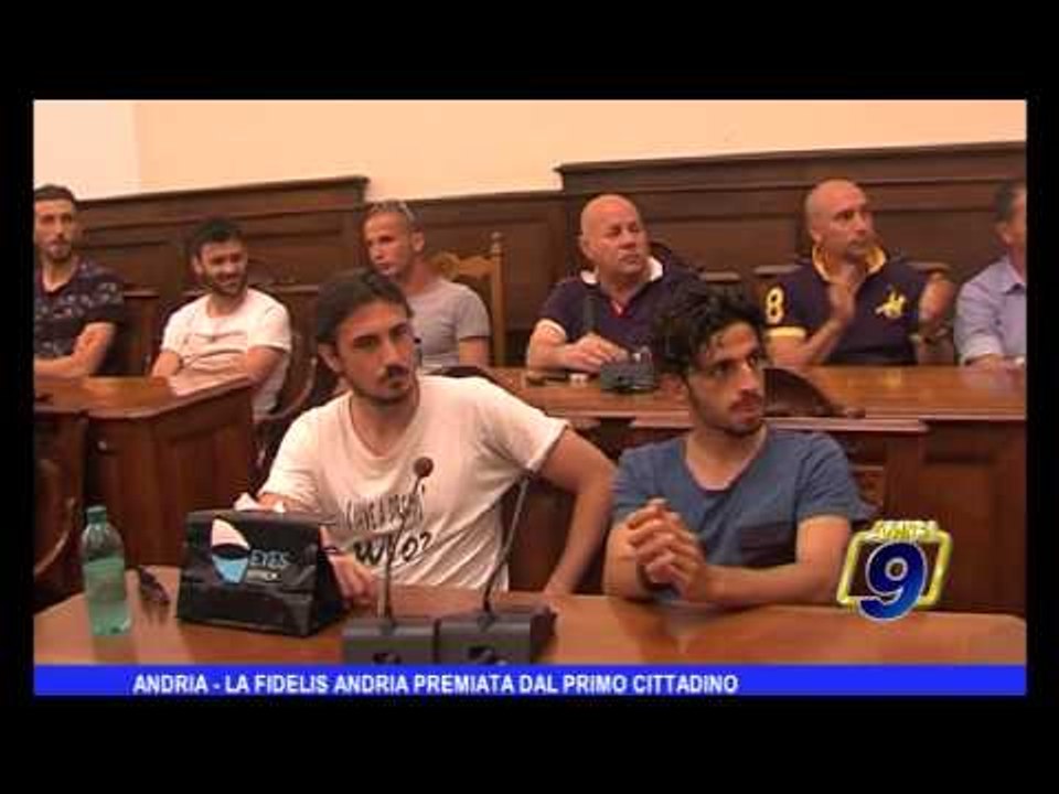 Andria | La Fidelis Andria premiata dal primo cittadino