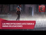Intensas lluvias en la CDMX provocan encharcamientos