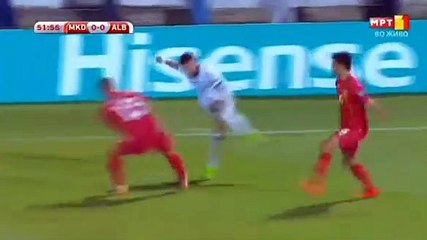 Odise Roshi scores Macedonia - Albania