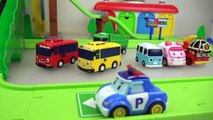 Robocar Poli car and truck toys car shop construction with Tayo bus