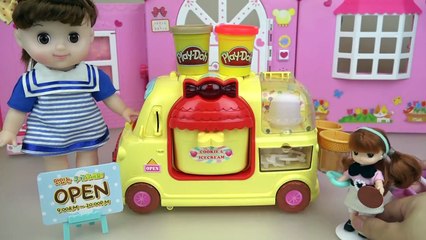 Baby doll cookie car play doh maker toys and picnic play