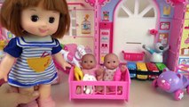 Baby doll bath with surprise eggs and washing machine toys play