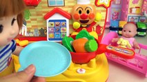 Baby doll and kitchen cooking food toys play