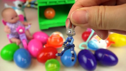 Baby doll surprise eggs, kinder joy and Garbage truck car toys play