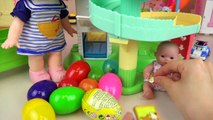 Milk Slide and Baby doll surprise eggs, Kider joy toys play