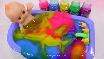 Learn Numbers Counting Colors Wad Of Cotton and Slime Baby Doll Bath Time Surprise Slime T
