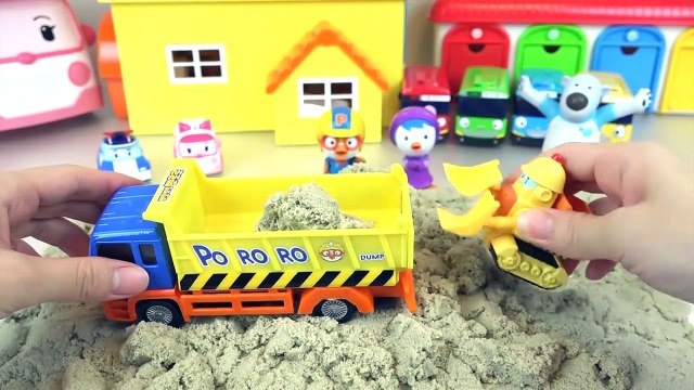 Sand play Pororo and Robocar Poli Tayo car toys