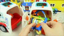 Pororo ambulance Kinder Joy Surprise eggs and Robocar Poli doctor kit toys