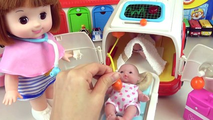 Baby Doll and Poli Ambulance car doctor play toys