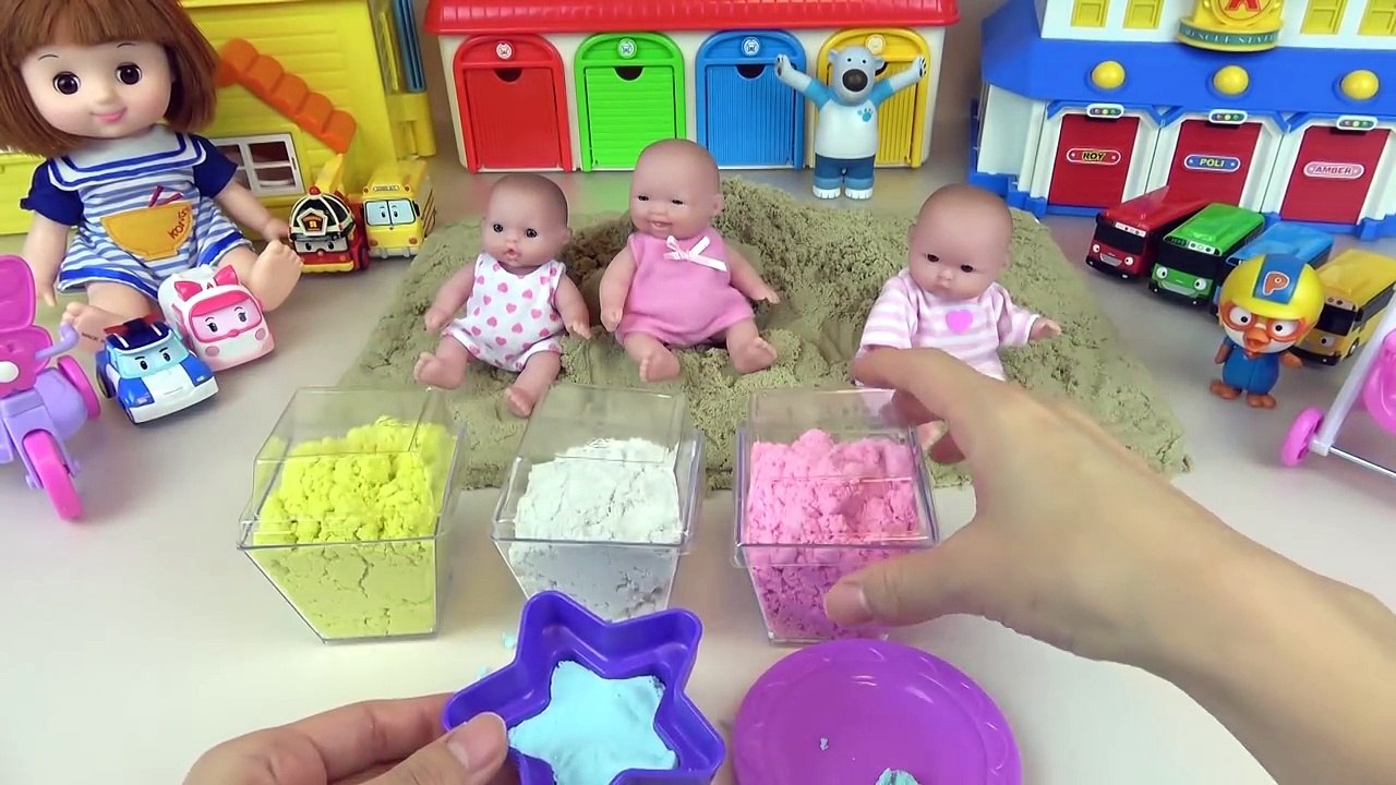 Baby Doll and Color SAND play with Pororo toys