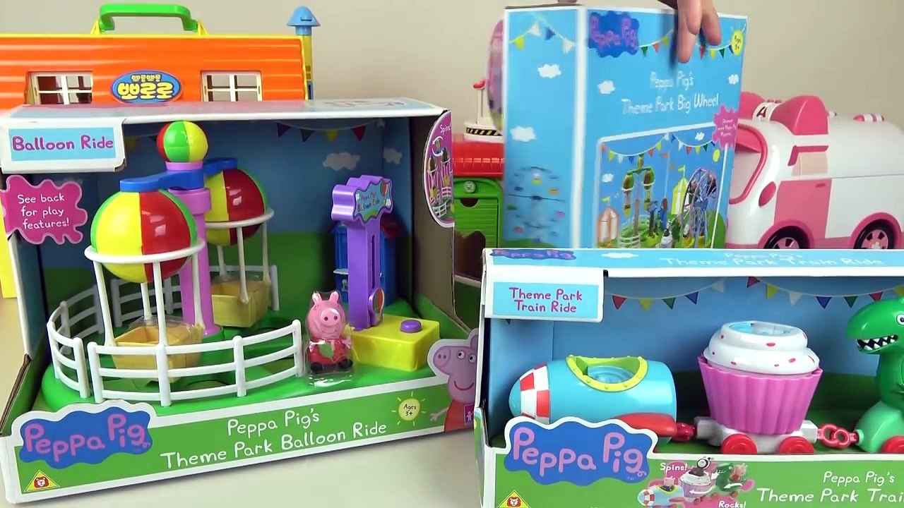 Peppa Pig Amusement park toys & Pororo kindergarten and car toys