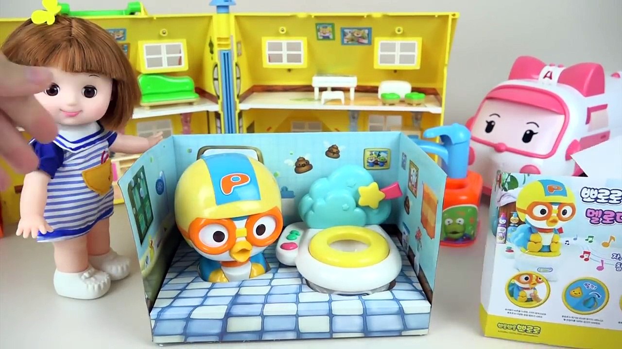Pororo Toilet toy & Baby doll poops playing - ToyPudding 뽀로로 응가놀이