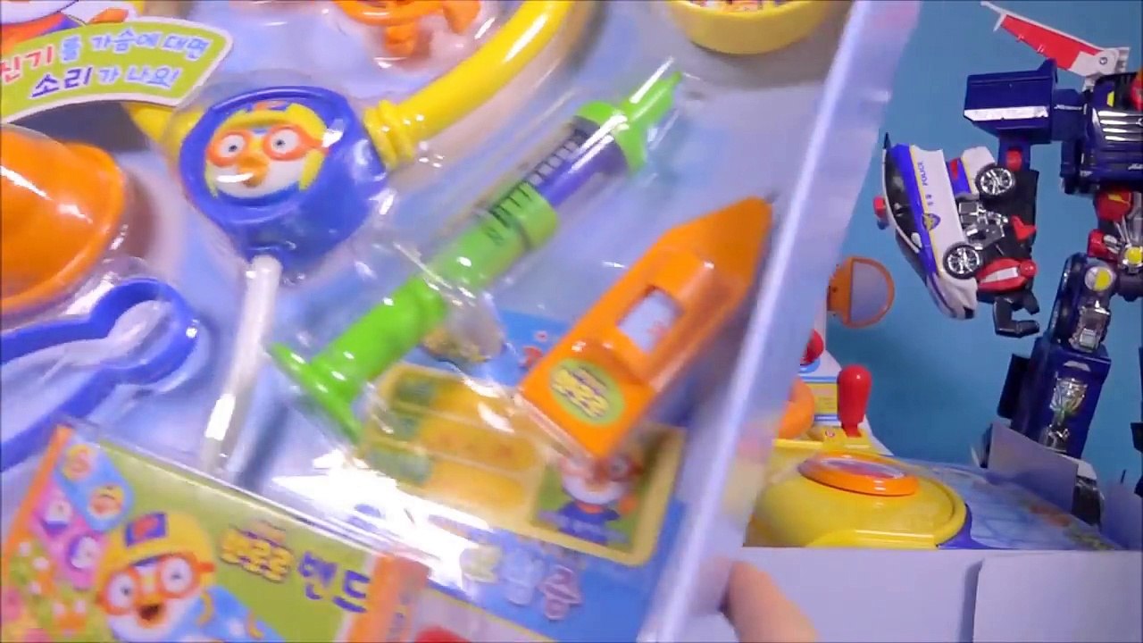 뽀로로 병원놀이 Pororo Ambulance Doctor toy 타요 폴리 또봇 카봇 장난감 Pororo Clinic & embulance toys