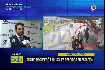 Apareció dueño de los 7 mil soles perdidos en el Metropolitano